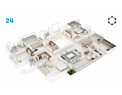 solitaire 10 Bhosale Nagar 4.5bhk flat for sale