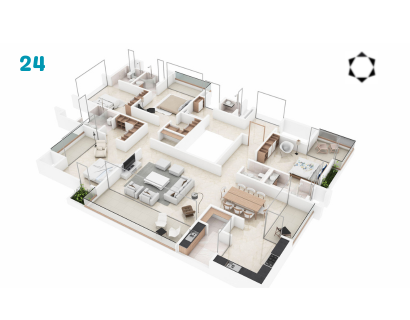 solitaire 10 Bhosale Nagar 4.5bhk flat for sale